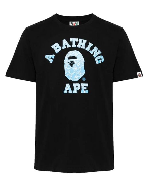 A Bathing Ape Black Logo Print T-Shirt for men