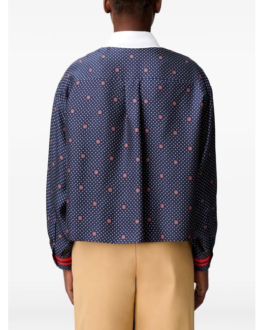 Claudie Pierlot Blue Printed Silk Shirt