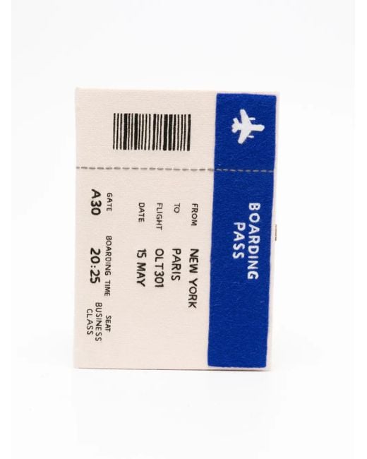 Olympia Le-Tan Blue Boarding Pass Clutch