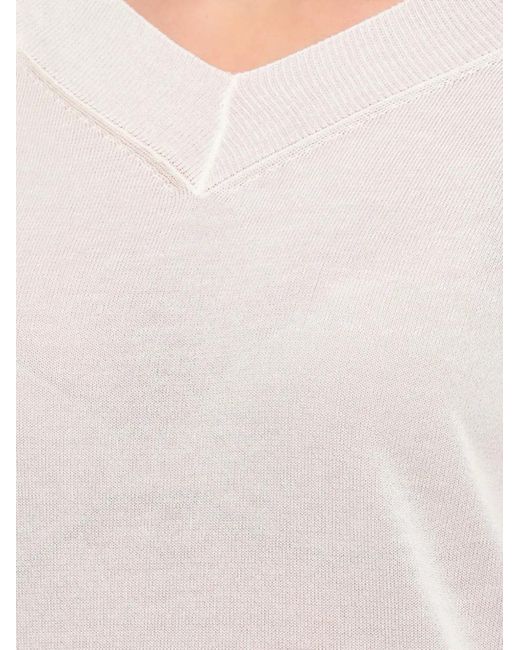 Marella White V-Neck Raglan-Sleeve Jumper