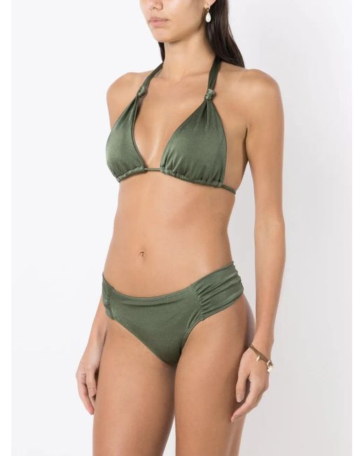Brigitte Bardot Green Knot-Detail Triangle-Cup Bikini