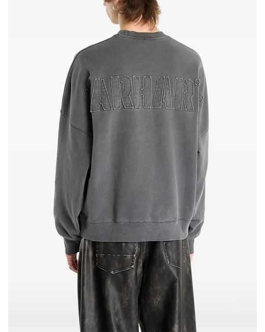 Carhartt Gray Logo-Embroidered Sweatshirt