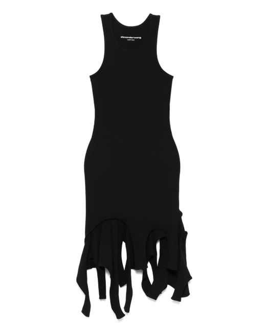 Abito Corto Con Frange di Alexander Wang in Black