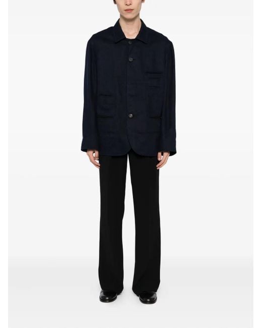 Ziggy Chen Blue Linen Jacket for men