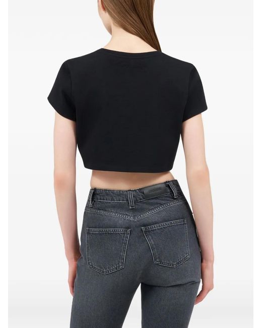 Roberto Cavalli Black Cropped T-Shirt