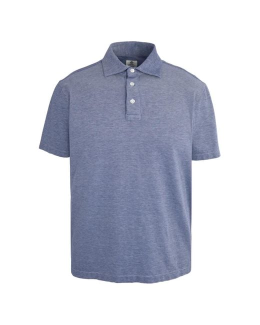 Luigi Borrelli Napoli Blue Short-Sleeve Polo Shirt for men