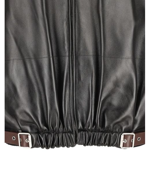 Loewe Black Belted Leather Jacket for men