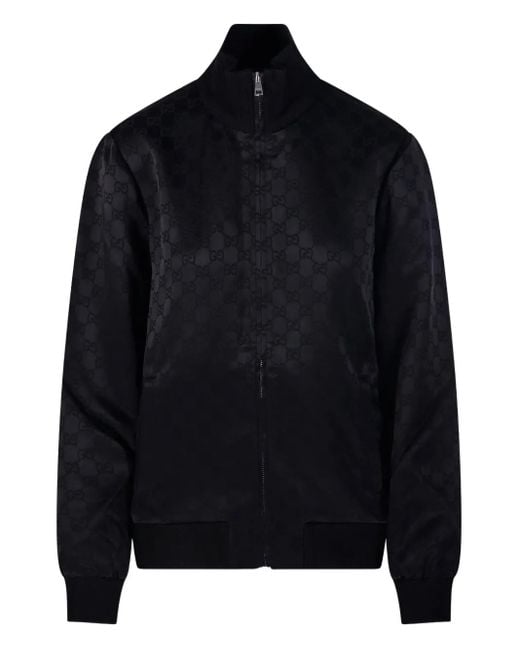 Sudadera con monograma y cremallera Gucci de color Black