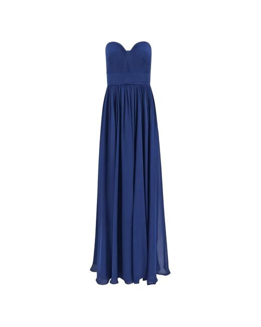 Elie Saab Blue Silk Maxi Dress