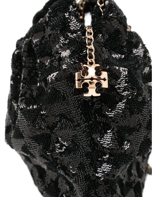 Tory Burch Black Mini Fleming Bucket Bag