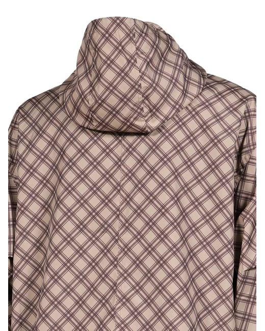 Rassvet (PACCBET) Brown Tartan-Pattern Hooded Jacket