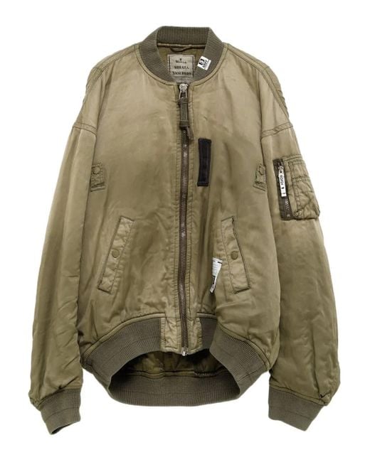 Maison Mihara Yasuhiro Green Zip-Fastening Bomber Jacket for men