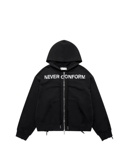 MATIERES FECALES Black Distressed Never Conform Hoodie for men