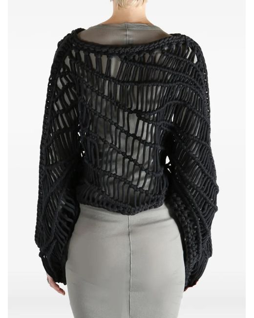 AISLING CAMPS Black Ripple Macramé Sweater