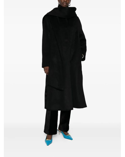 Forte Forte Black Funnel-Neck Coat