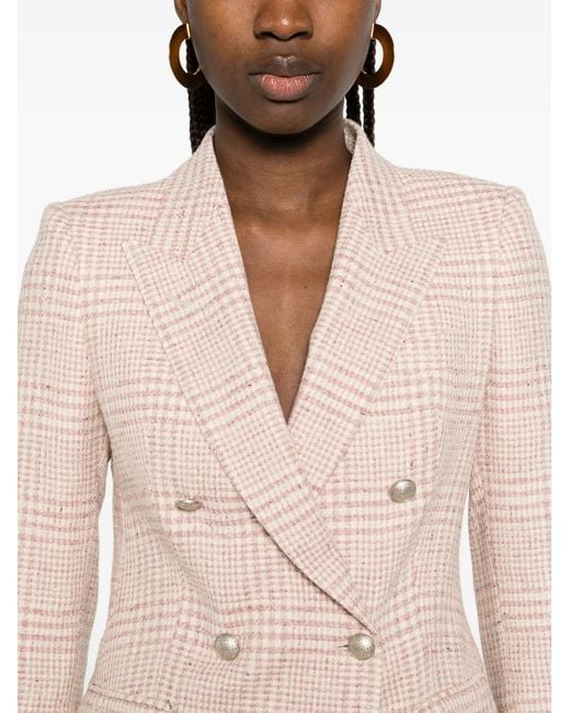 Tagliatore Pink Parigi Checked Double-Breasted Jacket