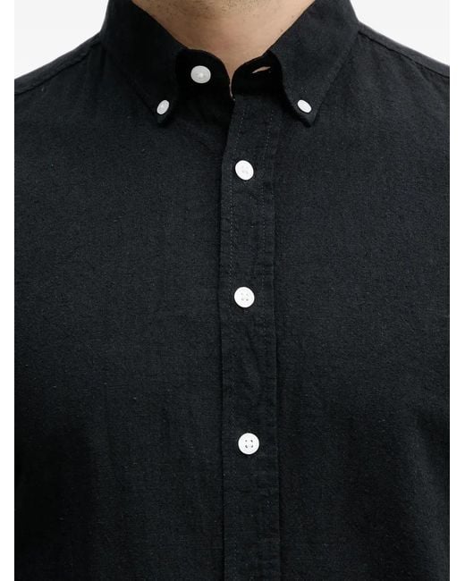 Lindbergh Black Button-Down Long-Sleeve Shirt for men