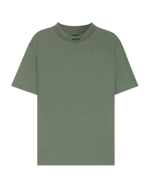Boss Green Crew-Neck Cotton-Blend T-Shirt for men