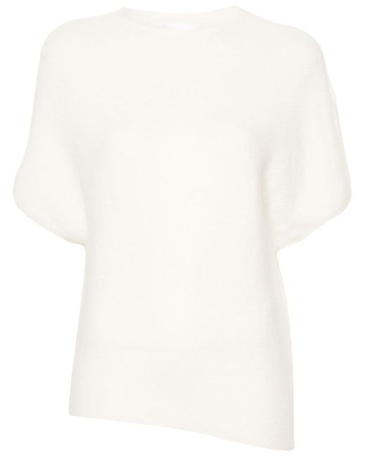 Christian Wijnants White Klanni Asymmetric Knitted T-shirt