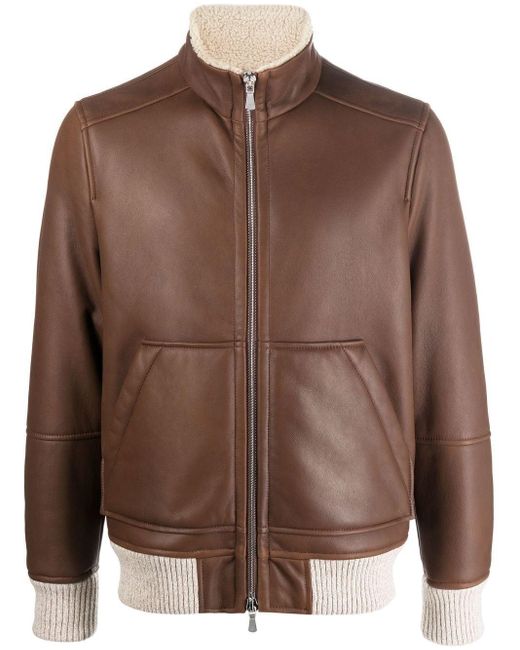 Eleventy top leather jacket