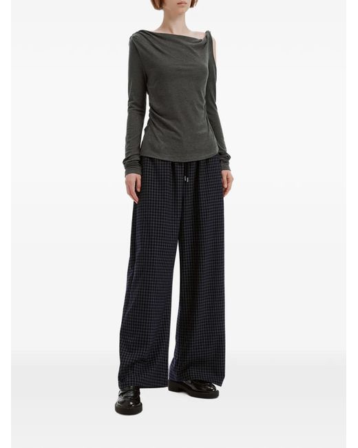 B+ AB Black Cold-Shoulder Ruched Blouse