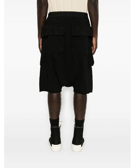 Rick Owens Black Creatch Drawstring Short for men
