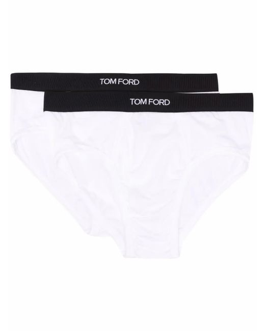 Tom Ford Black Logo-Waistband Briefs for men