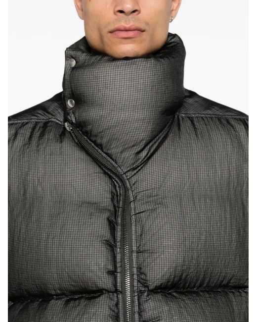 Rick Owens Gray Turtle Funnel-Neck Padded Jacket for men