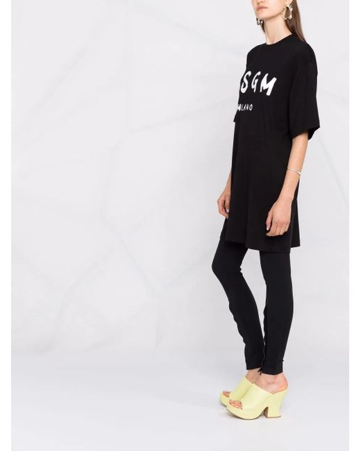MSGM Black Abito Con Logo
