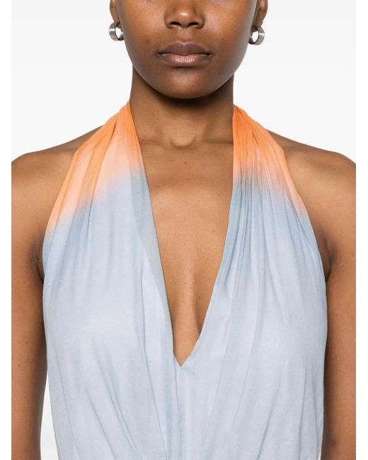 Maje Blue Tie-Dye Mini Dress