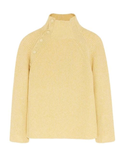 Yves Salomon Buttoned Sweater Yellow
