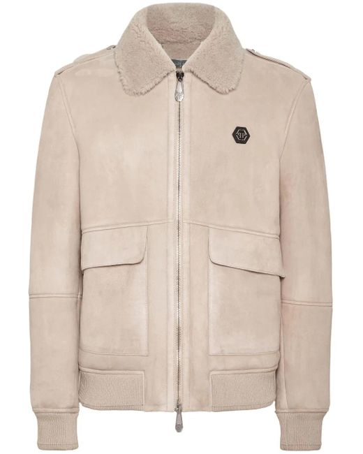 Philipp Plein Natural Logo-Patch Jacket for men