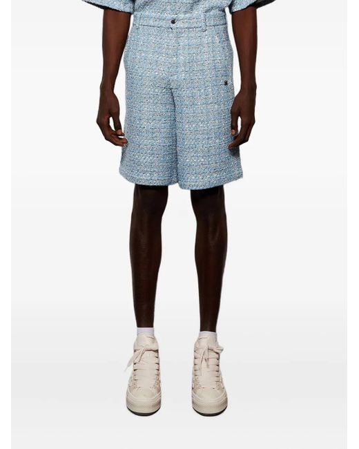 Amiri Blue Boucle Side-Pockets Shorts for men