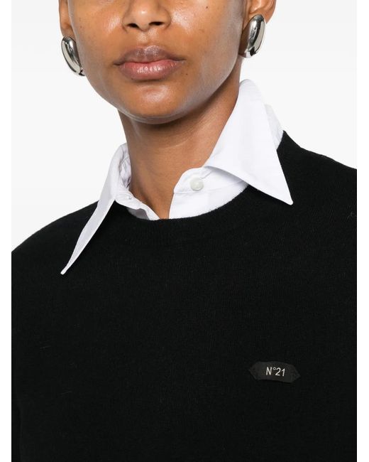 N°21 Black Logo-Plaque Sweater