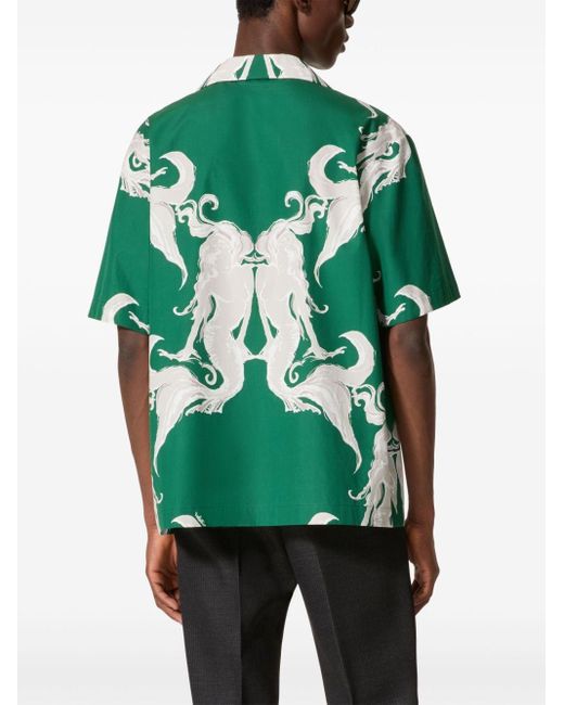 T-shirt en coton à imprimé graphique Valentino Garavani pour homme en coloris Green