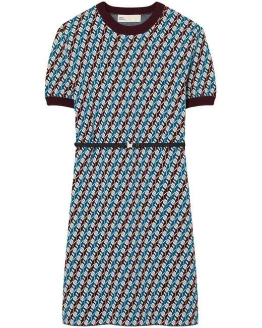 Robe-Pull À Motif En Jacquard Tory Burch en coloris Blue