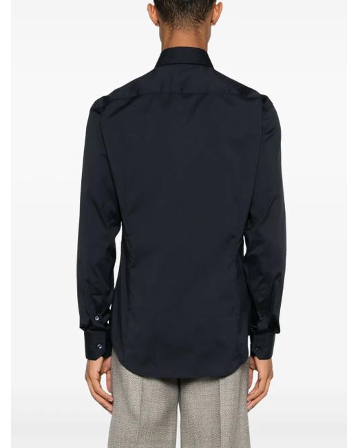 Giorgio Armani Blue Poplin Shirt for men