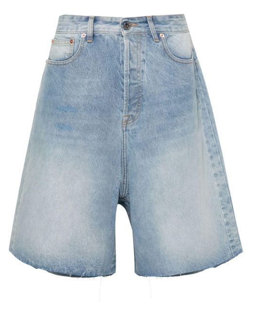 Vetements Blue Mid-rise Wide-leg Denim Shorts