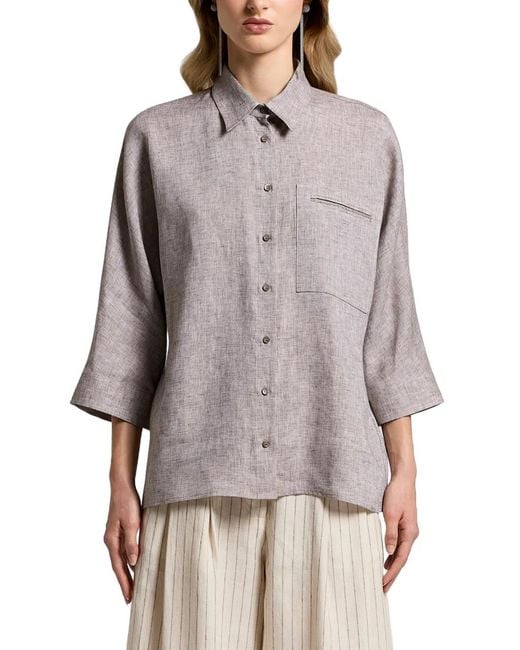Peserico Natural Chest-Pocket Blouse