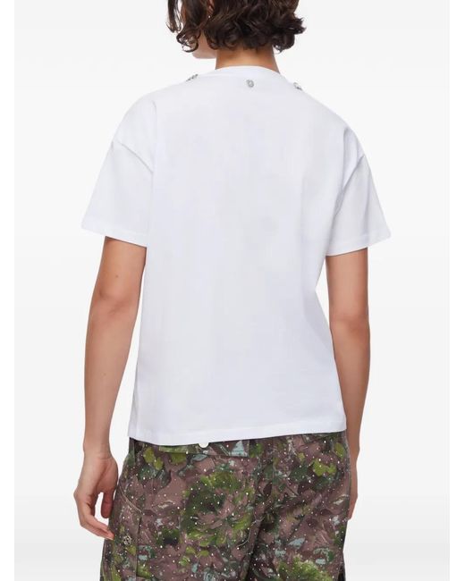 Liu Jo White Embellishment-Detail T-Shirt