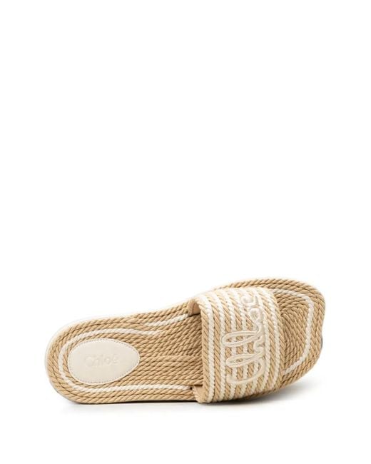 Chloé Natural Woody Rope-Detail Sandals