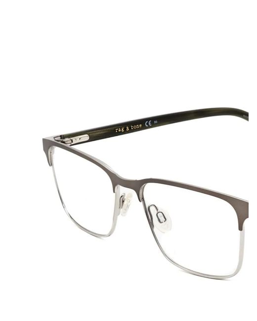 Rag & Bone Gray Rectangle-Frame Glasses for men