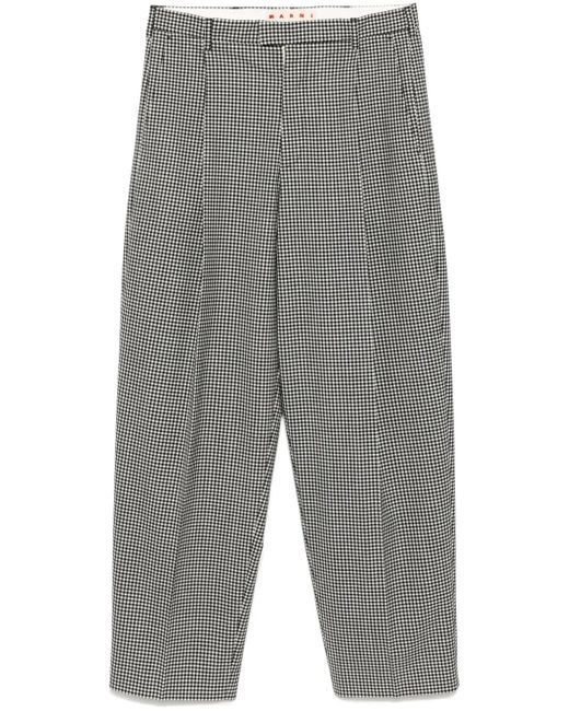 Marni Gray Checked Trousers for men