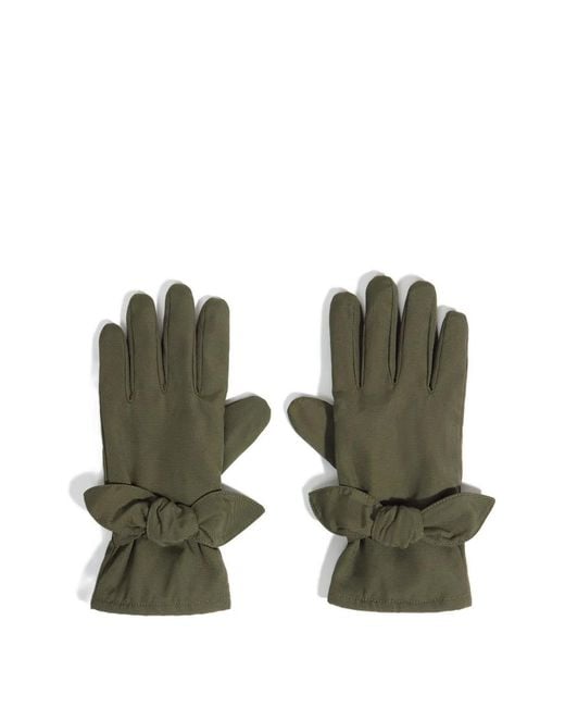 Bimba Y Lola Green Bow-Detail Gloves