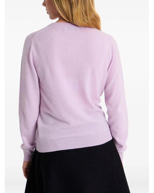 Pringle of Scotland Purple Kaschmirpullover Mit Rundhalsausschnitt