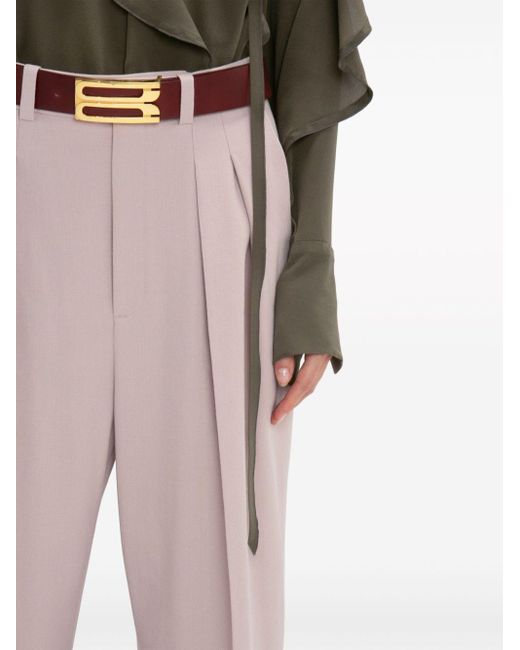 Pantalones anchos con dos pliegues Victoria Beckham de color Pink