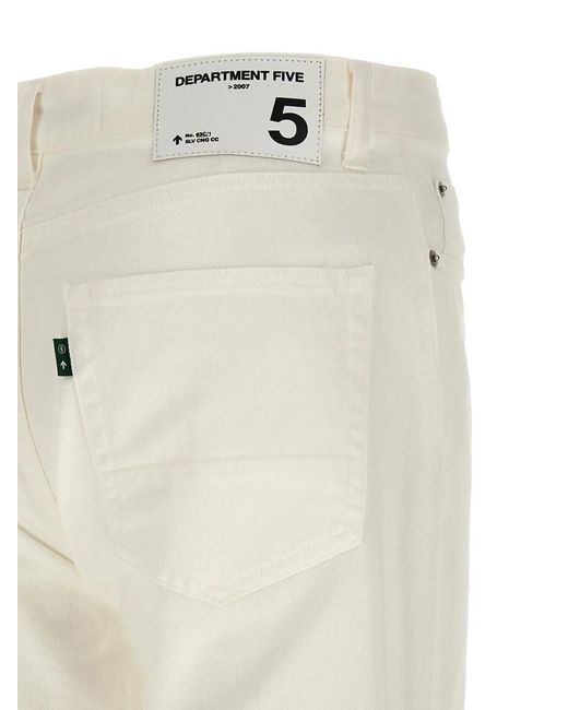Department 5 White Logo-Detail Straight Jeans for men