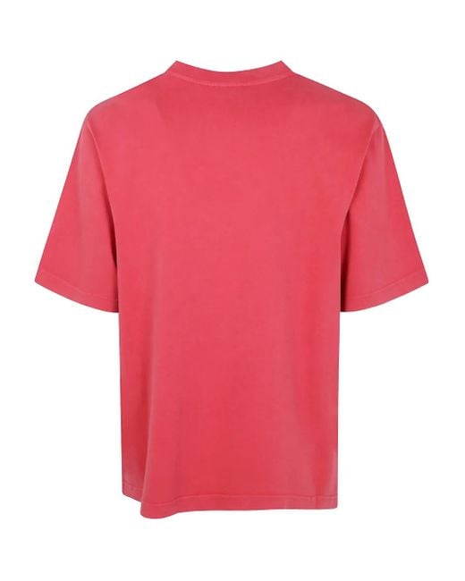 Casablanca Pink Chrome Text Printed Oversized T-Shirt for men