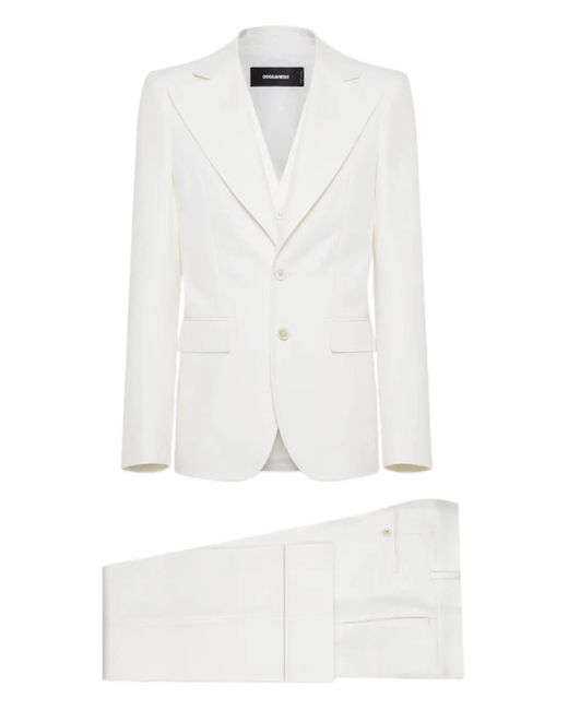 Traje con botones 70s DSquared² de hombre de color White