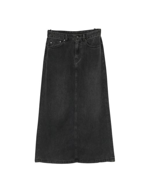JNBY Black A-Line Maxi Denim Skirt